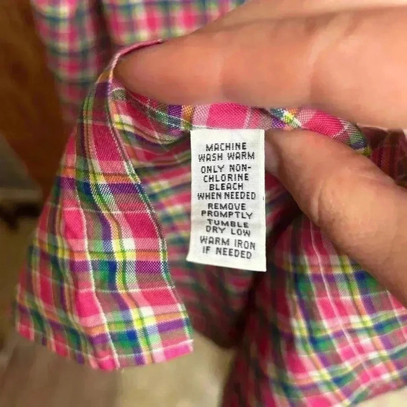 *Ralph Lauren Pink Plaid Button Down Long Sleeved Men’s Size L - Picture 5 of 6